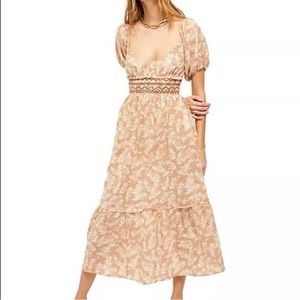 NWT Free People Poof Sleeve Maxi Dress